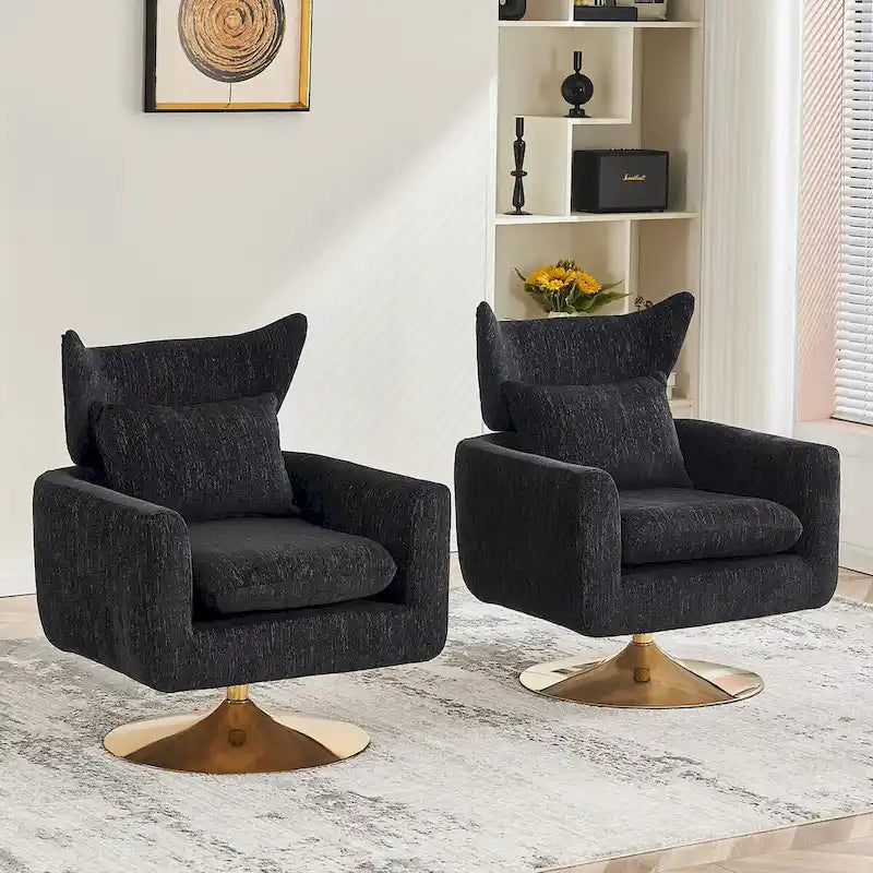Fauteuil d'appoint pivotant à 360 degrés style milieu de siècle classique