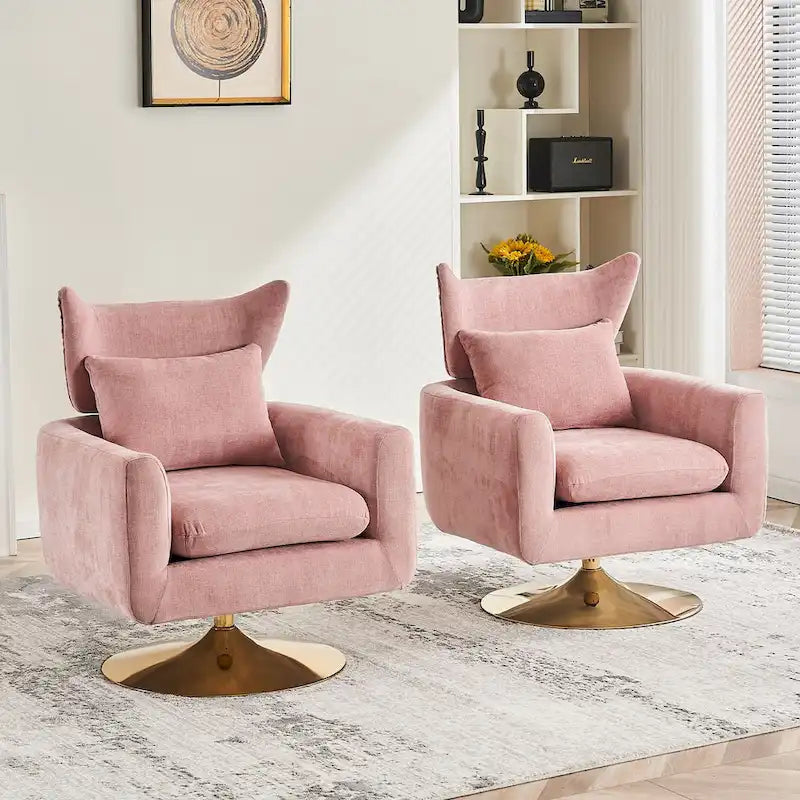 Fauteuil d'appoint pivotant à 360 degrés style milieu de siècle classique