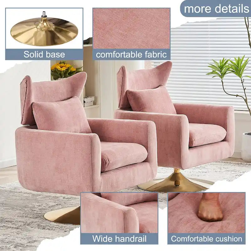 Fauteuil d'appoint pivotant à 360 degrés style milieu de siècle classique