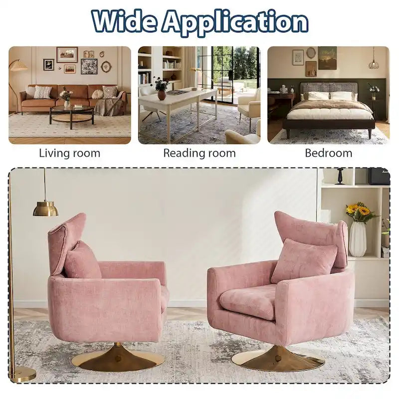 Fauteuil d'appoint pivotant à 360 degrés style milieu de siècle classique