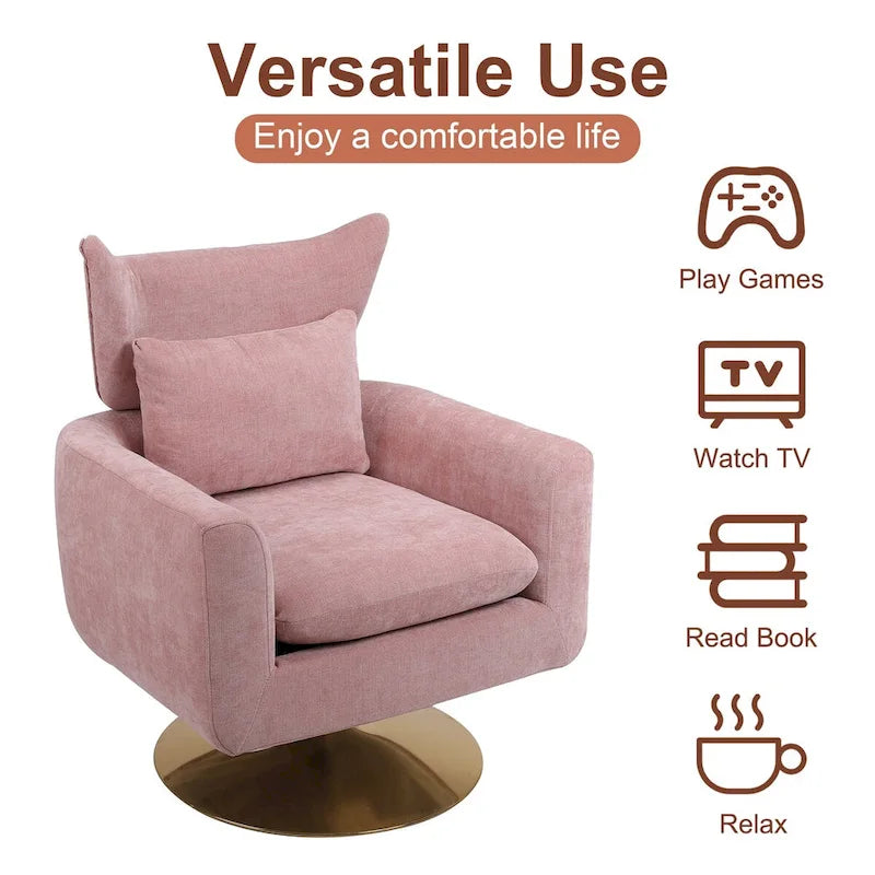 Fauteuil d'appoint pivotant à 360 degrés style milieu de siècle classique