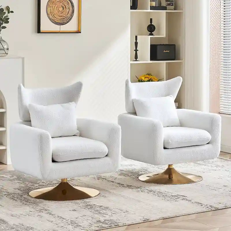Fauteuil d'appoint pivotant à 360 degrés style milieu de siècle classique