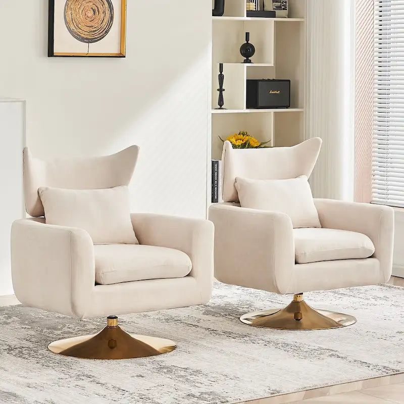 Fauteuil d'appoint pivotant à 360 degrés style milieu de siècle classique