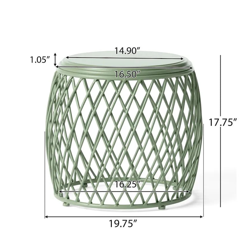19.75Table d'appoint d'extérieur Table de Patio Table d'appoint Petite Table d'appoint Porche Plage Patio Jardin