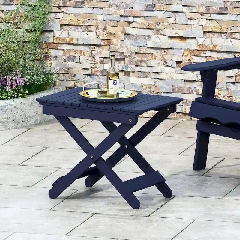 Table d'appoint pliante en bois d'extérieur 15P x 22,75L x 18,25H