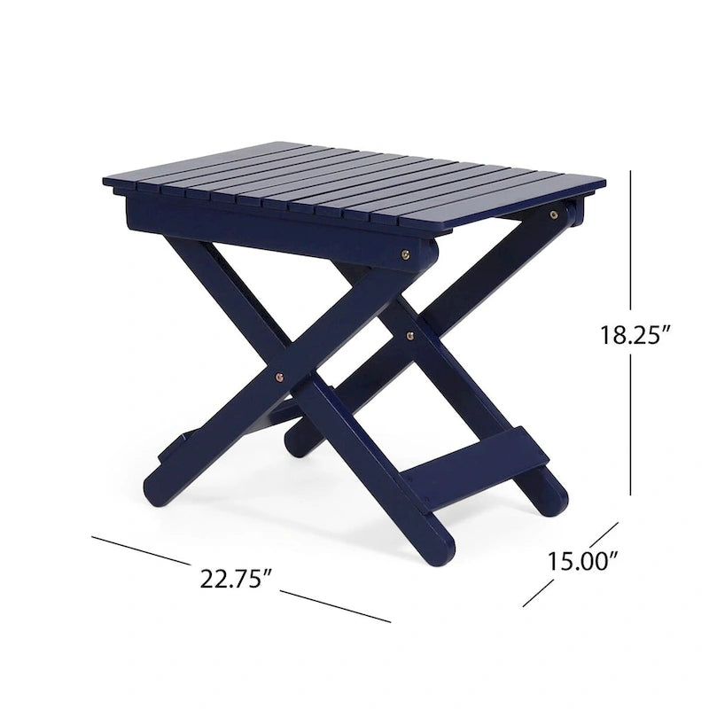 Table d'appoint pliante en bois d'extérieur 15P x 22,75L x 18,25H