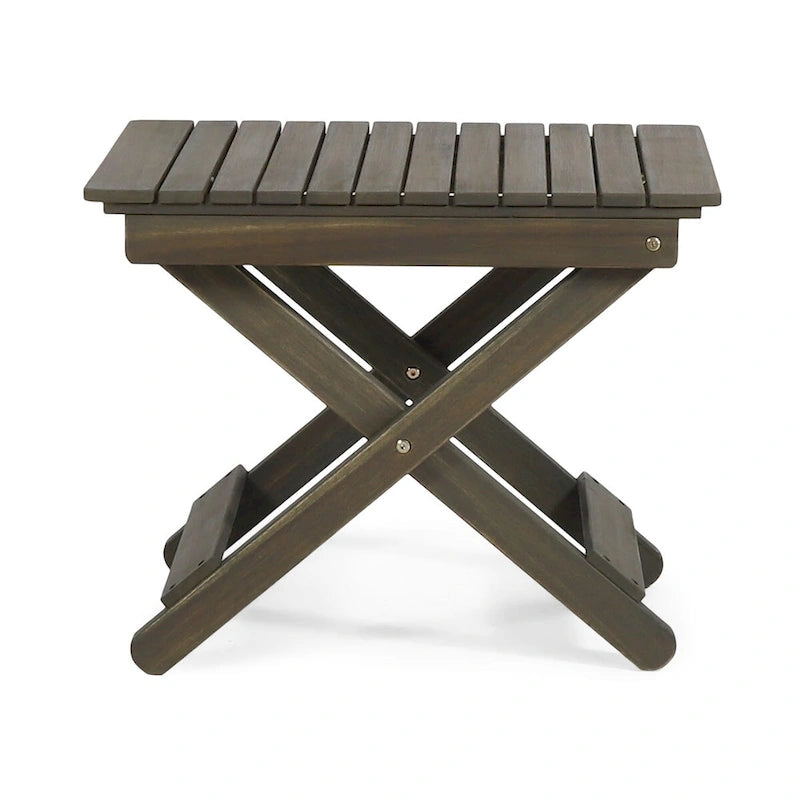 Table d'appoint pliante en bois d'extérieur 15P x 22,75L x 18,25H