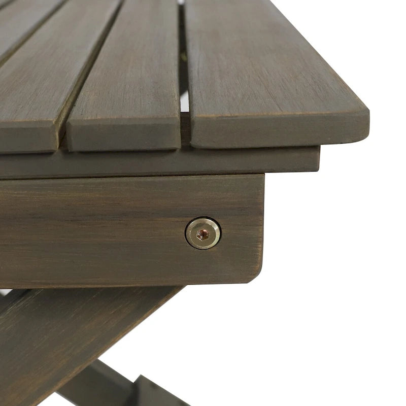 Table d'appoint pliante en bois d'extérieur 15P x 22,75L x 18,25H