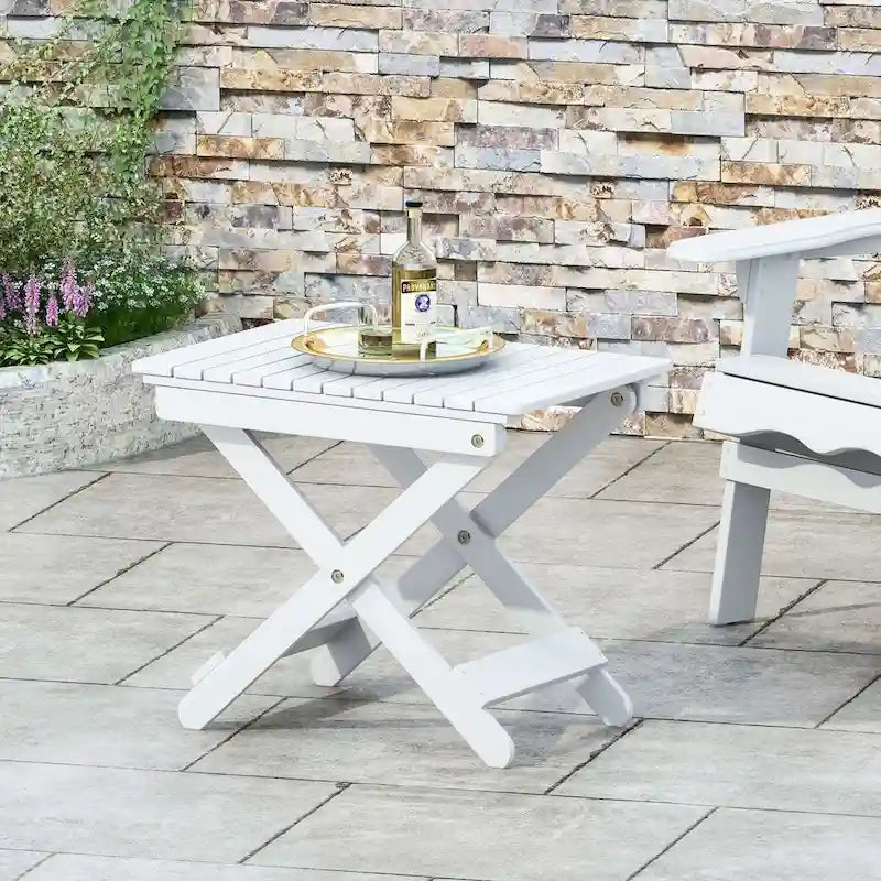 Table d'appoint pliante en bois d'extérieur 15P x 22,75L x 18,25H