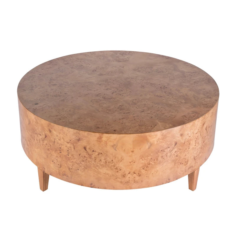 Table basse Billie ronde en loupe de bois