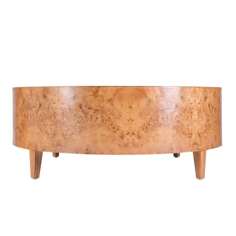 Table basse Billie ronde en loupe de bois