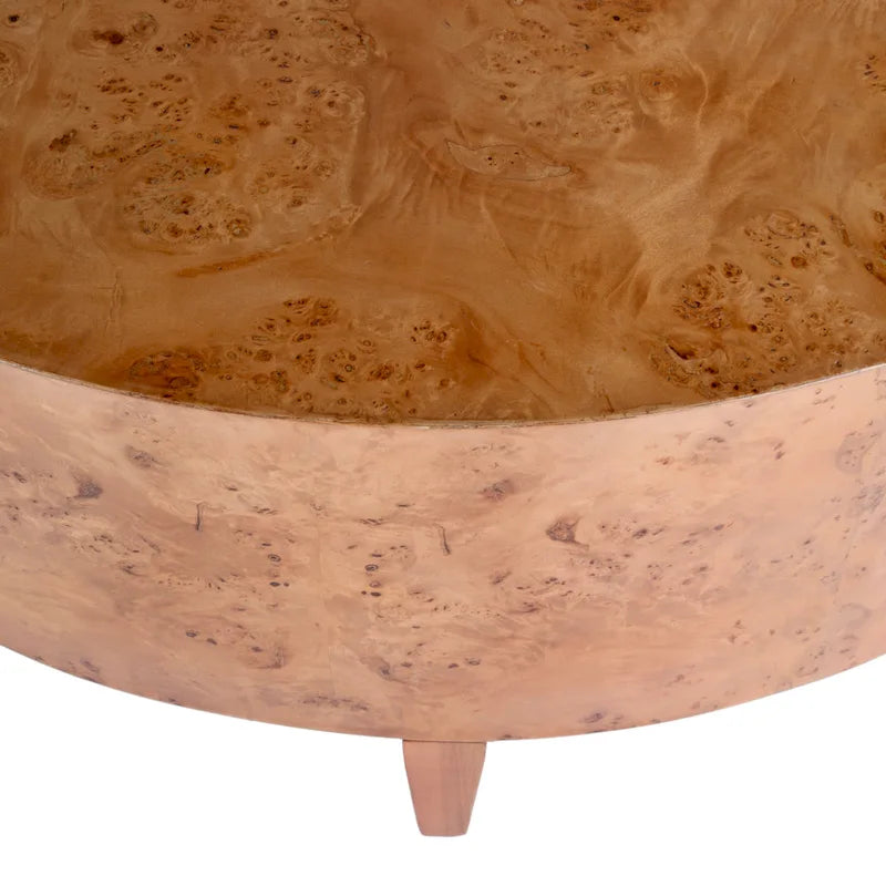 Table basse Billie ronde en loupe de bois