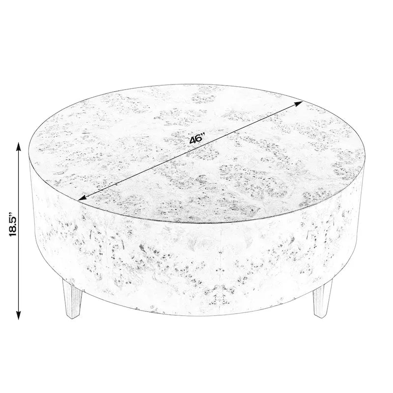 Table basse Billie ronde en loupe de bois