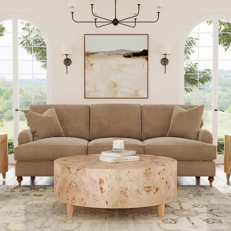 Table basse Billie ronde en loupe de bois