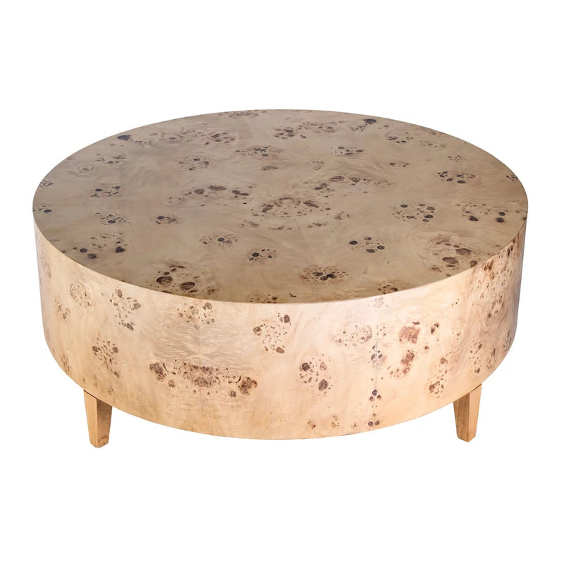 Table basse Billie ronde en loupe de bois