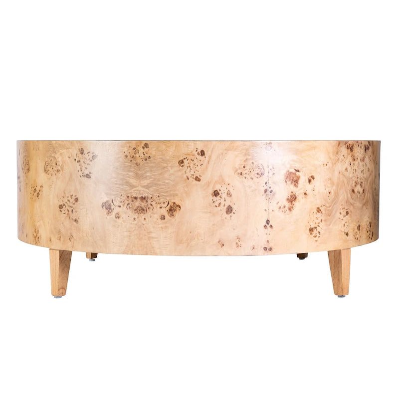Table basse Billie ronde en loupe de bois