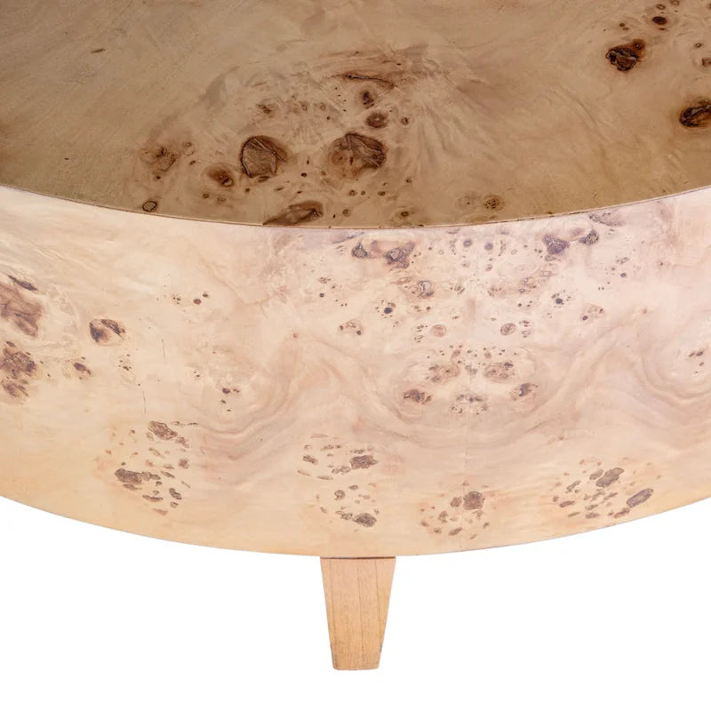 Table basse Billie ronde en loupe de bois