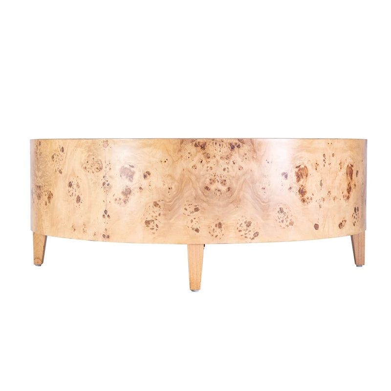 Table basse Billie ronde en loupe de bois