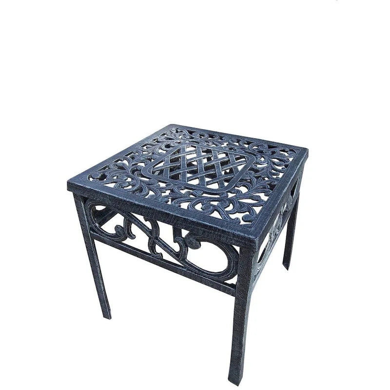 Table d'appoint carrée de 17 pouces en aluminium coulé Dakota