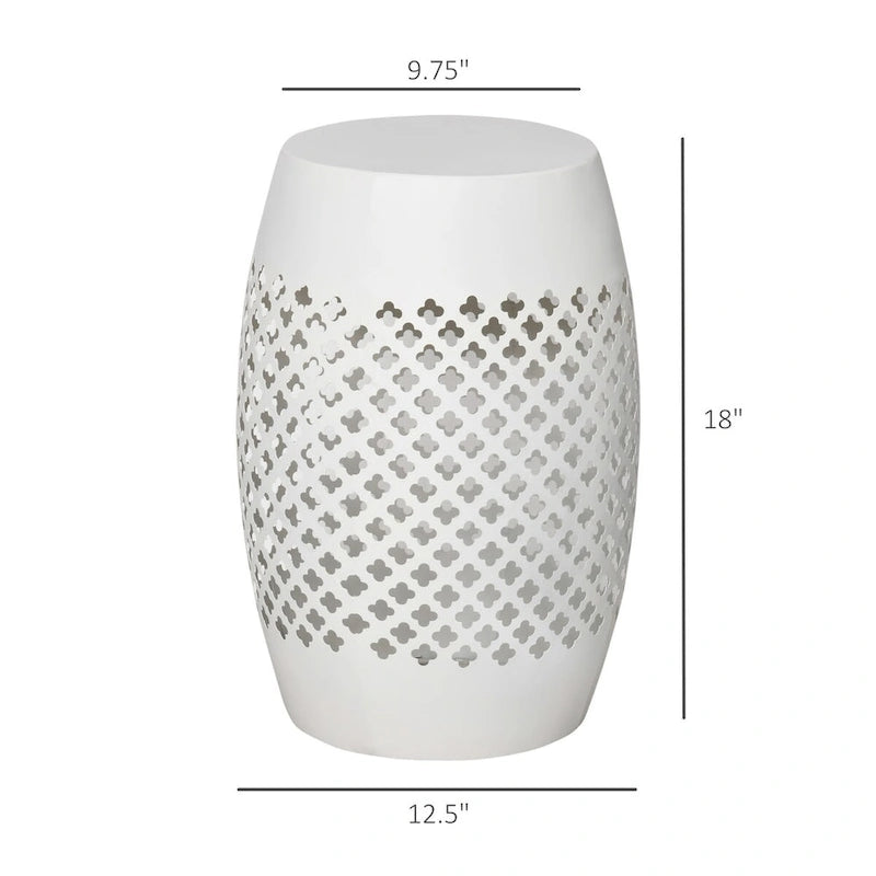 Table d'appoint de patio ronde creuse de 12,5 po, en acier