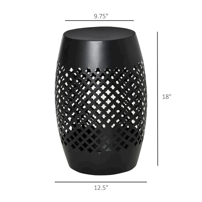 Table d'appoint de patio ronde creuse de 12,5 po, en acier