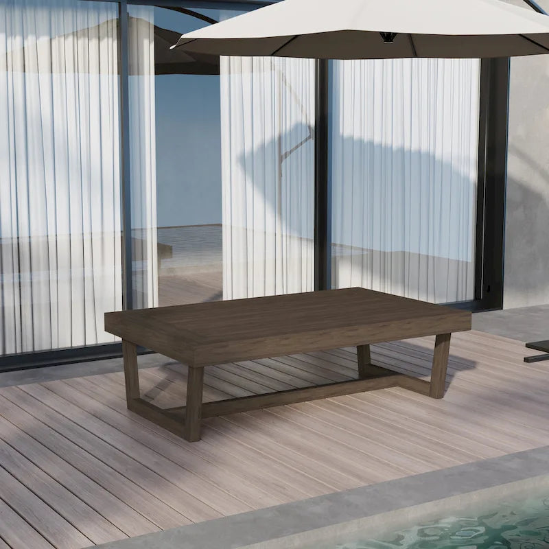 Rectangular Outdoor All Weather Wooden Side Coffee Table
