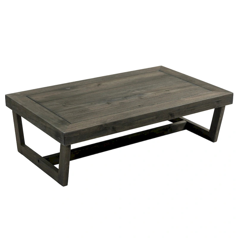 Table basse d'appoint rectangulaire d'extérieur en bois résistant aux intempéries