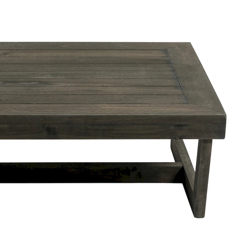 Table basse d'appoint rectangulaire d'extérieur en bois résistant aux intempéries