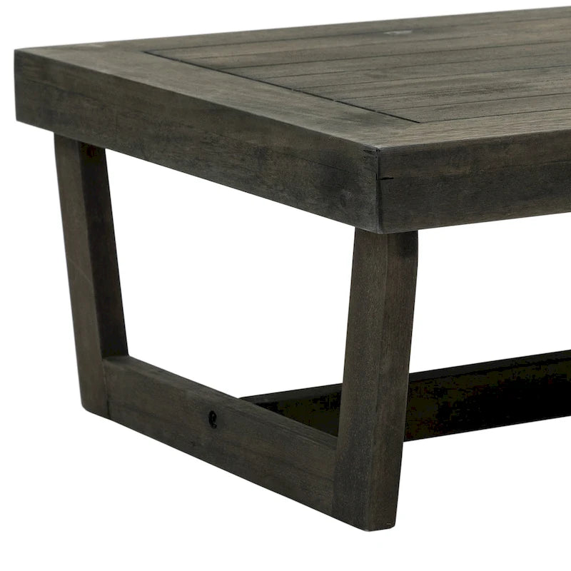 Table basse d'appoint rectangulaire d'extérieur en bois résistant aux intempéries