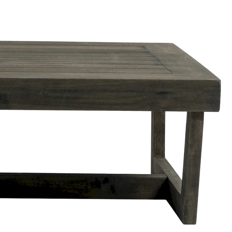 Table basse d'appoint rectangulaire d'extérieur en bois résistant aux intempéries