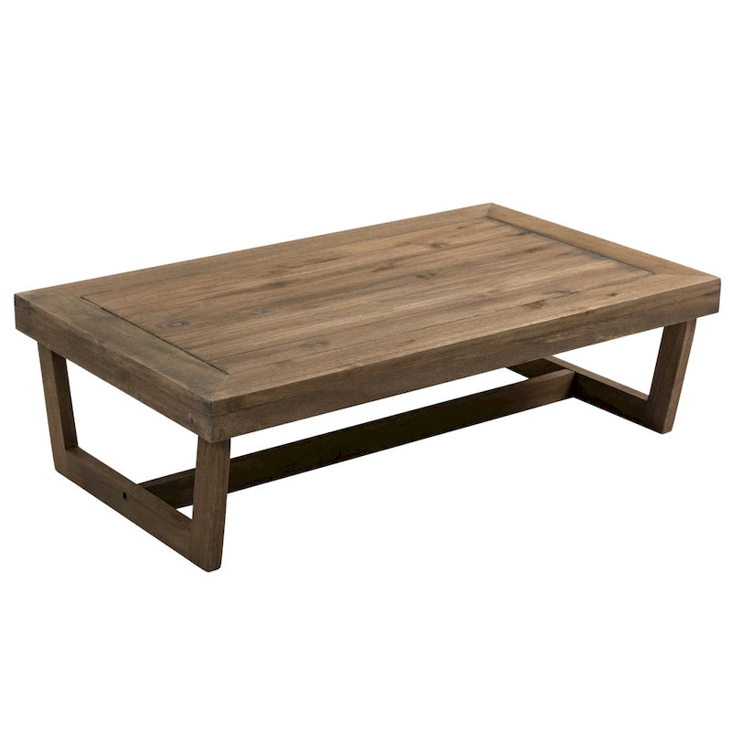 Table basse d'appoint rectangulaire d'extérieur en bois résistant aux intempéries