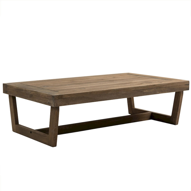 Table basse d'appoint rectangulaire d'extérieur en bois résistant aux intempéries