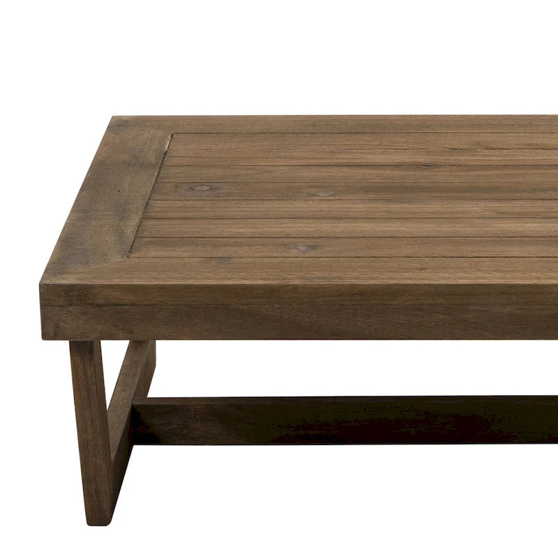Table basse d'appoint rectangulaire d'extérieur en bois résistant aux intempéries