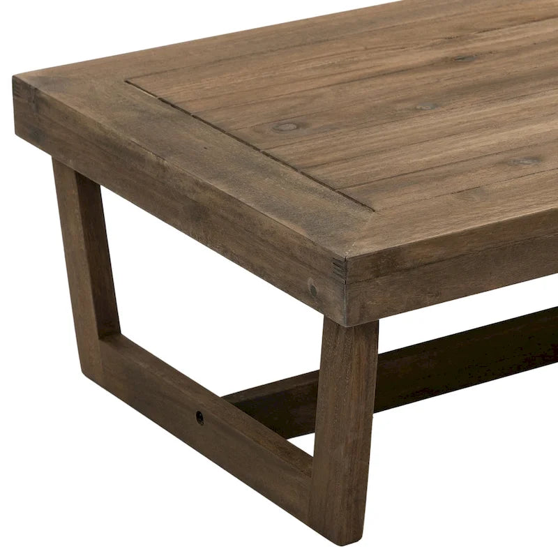 Table basse d'appoint rectangulaire d'extérieur en bois résistant aux intempéries