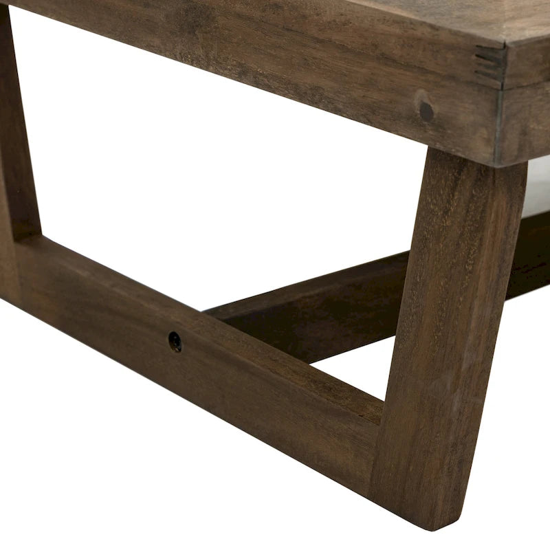 Table basse d'appoint rectangulaire d'extérieur en bois résistant aux intempéries