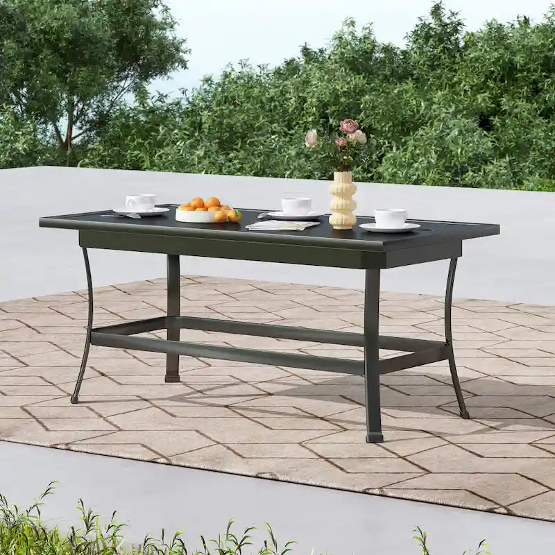 Table basse d'appoint rectangulaire d'extérieur en bois résistant aux intempéries