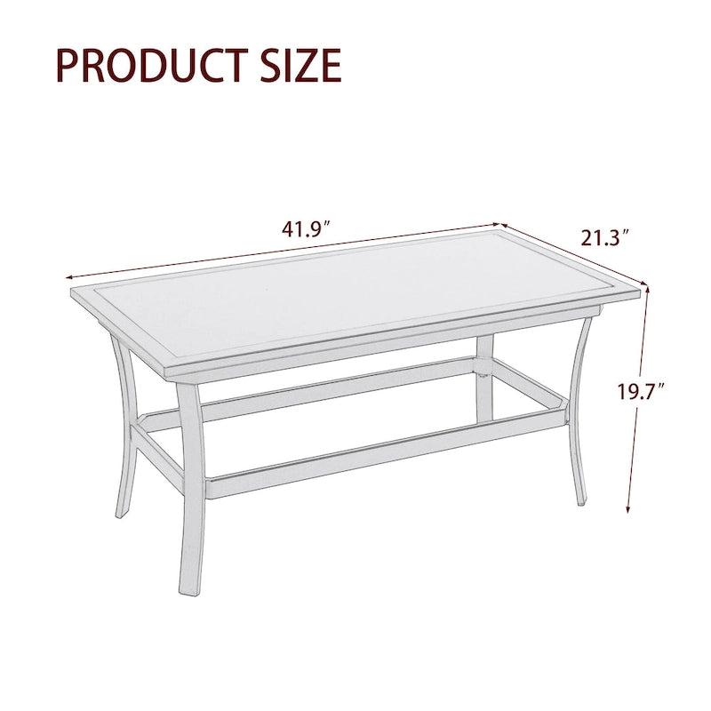 Table basse d'appoint rectangulaire d'extérieur en bois résistant aux intempéries