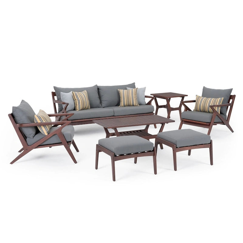 Ensemble canapé et fauteuil de jardin Vaughn 7 pièces Sunbrella