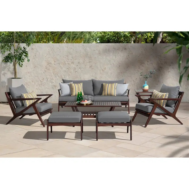Ensemble canapé et fauteuil de jardin Vaughn 7 pièces Sunbrella