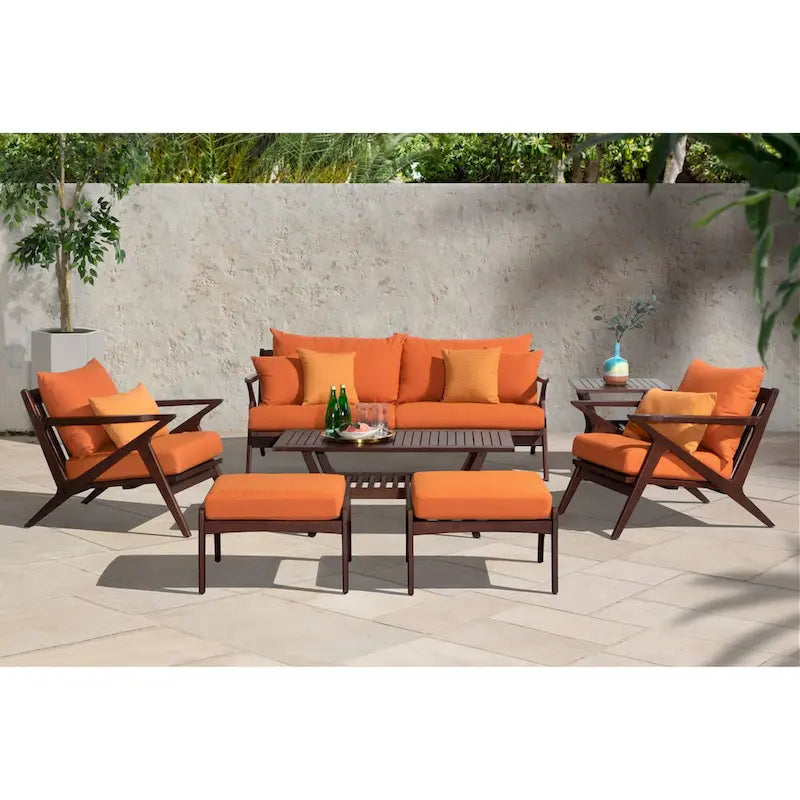 Ensemble canapé et fauteuil de jardin Vaughn 7 pièces Sunbrella