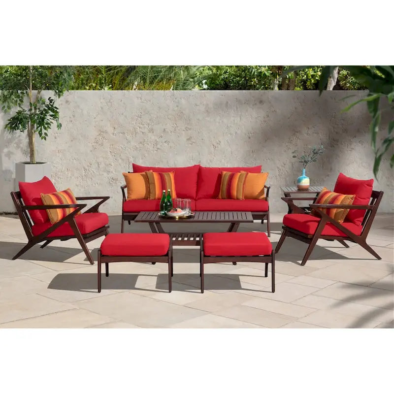 Ensemble canapé et fauteuil de jardin Vaughn 7 pièces Sunbrella