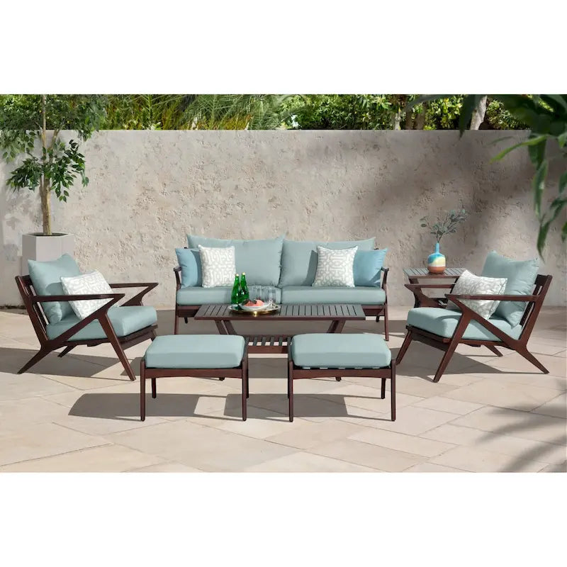 Ensemble canapé et fauteuil de jardin Vaughn 7 pièces Sunbrella