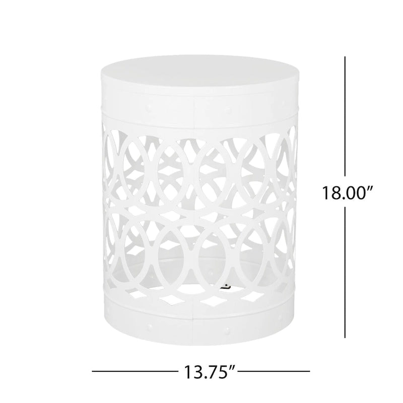 Table d'appoint en métal de style ajouré en fer forgé pour l'extérieur, par Christopher Knight Home