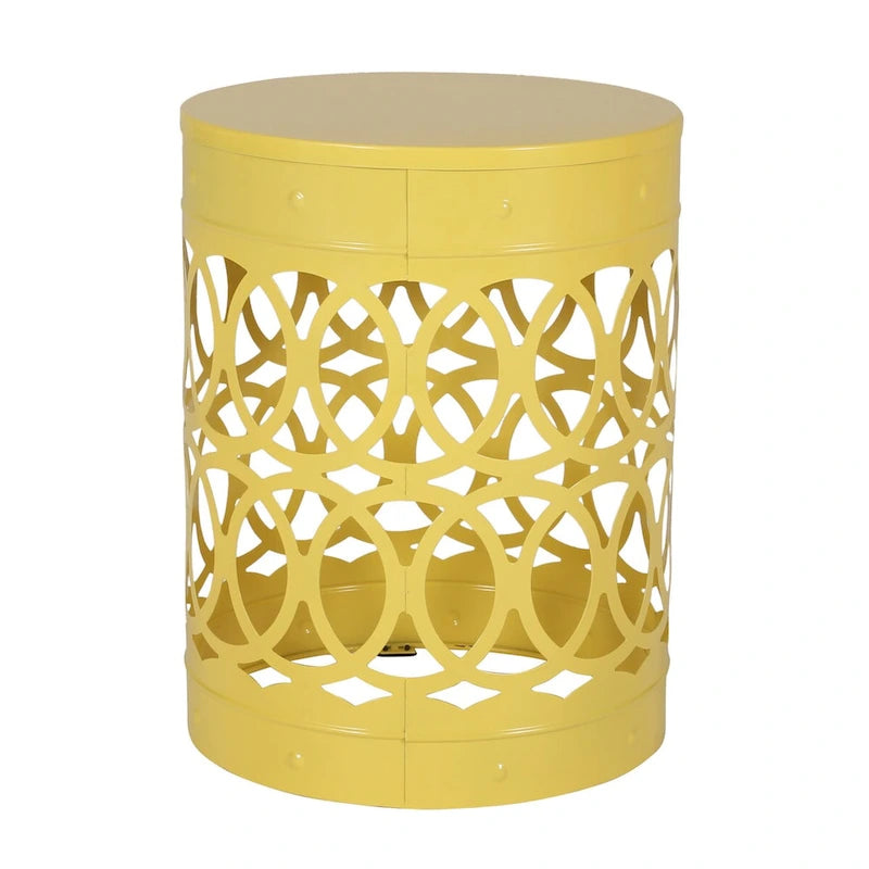 Table d'appoint en métal de style ajouré en fer forgé pour l'extérieur, par Christopher Knight Home