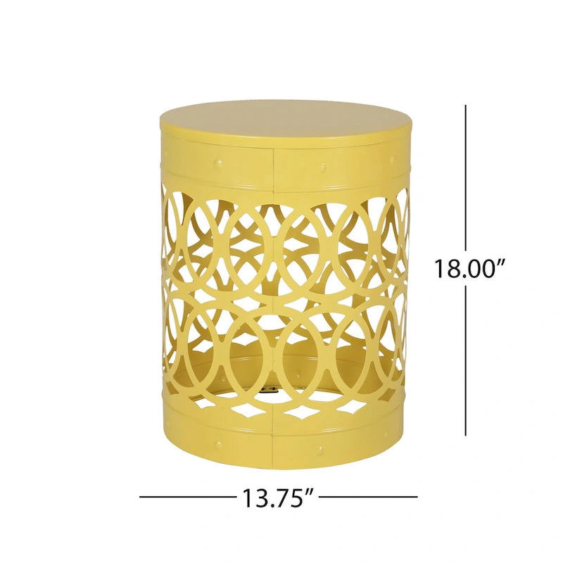 Table d'appoint en métal de style ajouré en fer forgé pour l'extérieur, par Christopher Knight Home