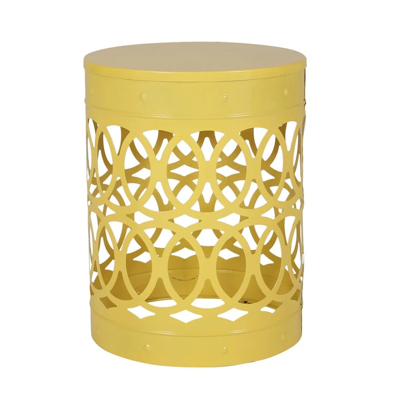 Table d'appoint en métal de style ajouré en fer forgé pour l'extérieur, par Christopher Knight Home