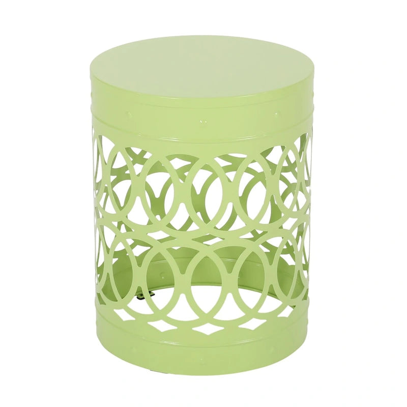 Table d'appoint en métal de style ajouré en fer forgé pour l'extérieur, par Christopher Knight Home