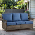 Ensemble de mobilier de jardin en rotin synthétique PE - Marron