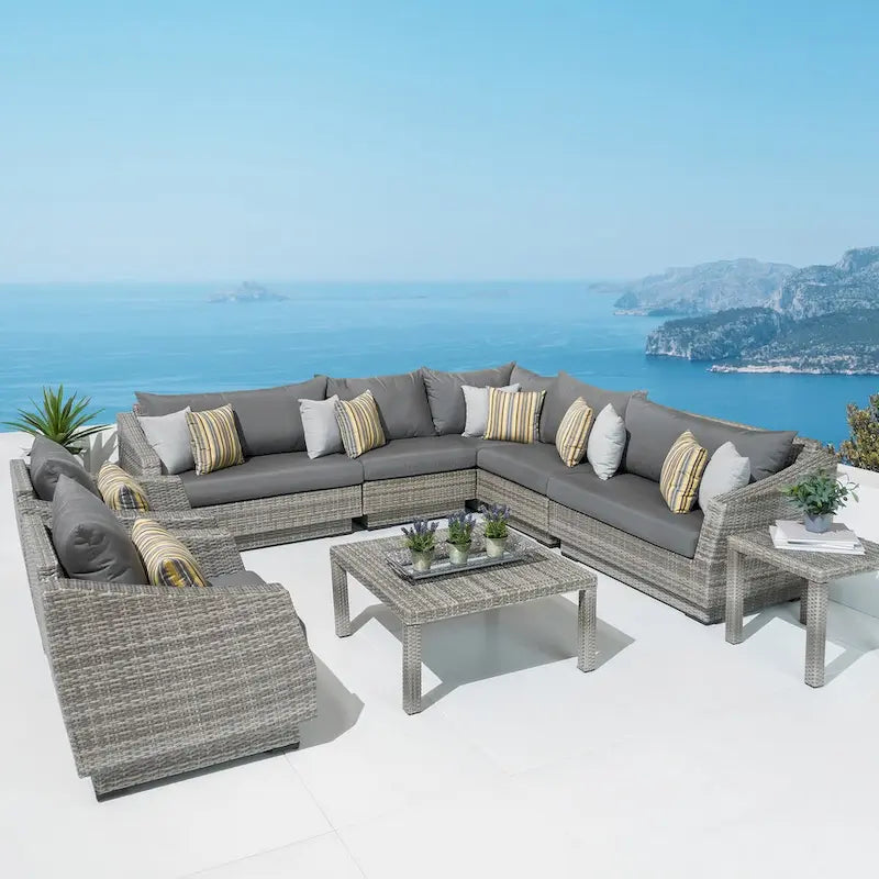 Salon de jardin Cannes 9 pièces en Sunbrella avec table