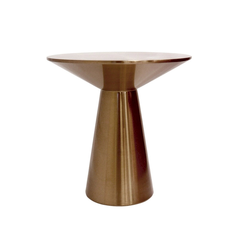 Table d'appoint ronde Lorenzo en acier inoxydable Pasargad Home, or rose